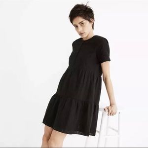 Madewell Eyelet Button-Front Tiered Mini Dress